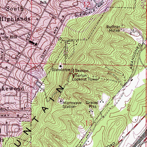 Topographic Map of W253-FM (Birmingham), AL