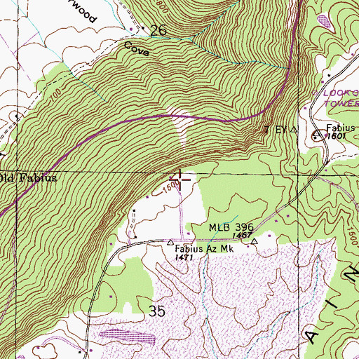 Topographic Map of WVSV-FM (Stevenson), AL