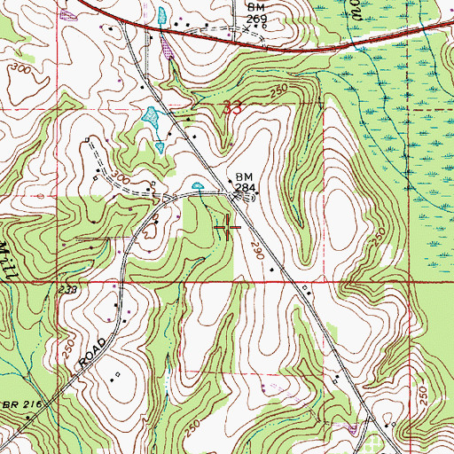Topographic Map of W55A-TV (Andalusia), AL