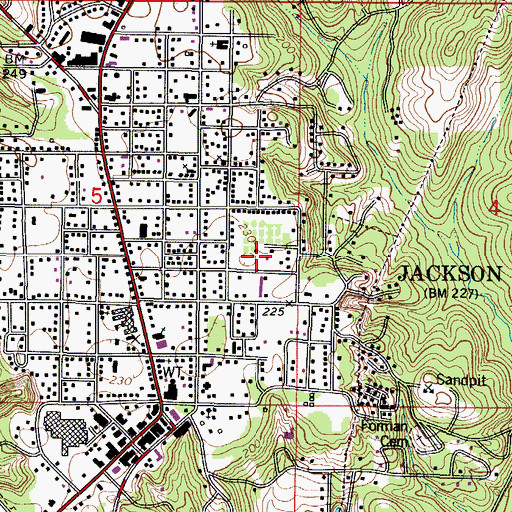 Topographic Map of W58A-TV (Jackson), AL