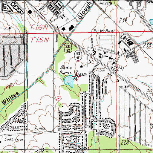 Topographic Map of WMCF-TV (Montgomery), AL