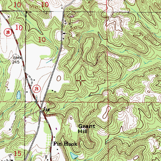 Topographic Map of WIIQ-TV (Demopolis), AL