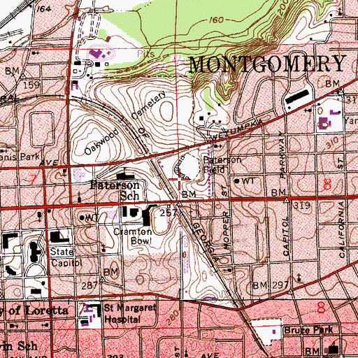 Topographic Map of WAIQ-TV (Montgomery), AL