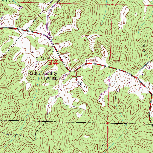 Topographic Map of WFIQ-TV (Florence), AL