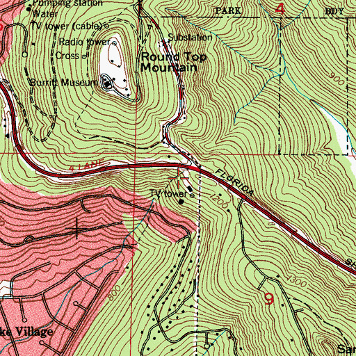 Topographic Map of WAFF-TV (Huntsville), AL