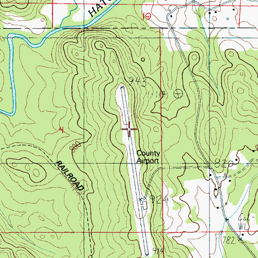 Topographic Map of Coosa County Airport (historical), AL