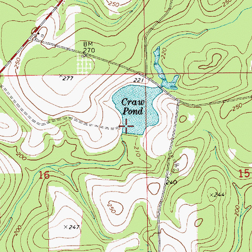 Topographic Map of James Cravey Dam, AL