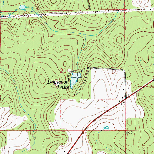 Topographic Map of George W Proctor Lake Dam, AL