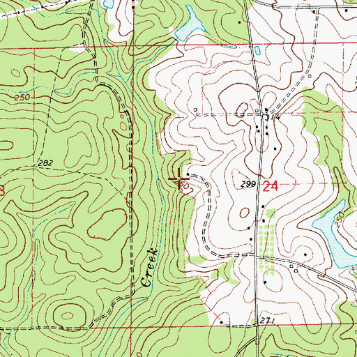 Topographic Map of B O Gunter Lake Dam, AL