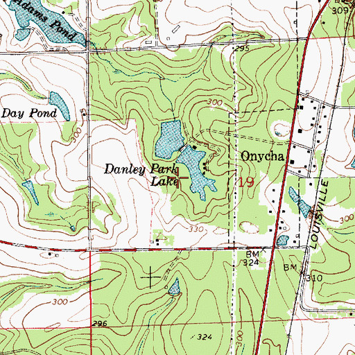Topographic Map of Danley Estates Lake Dam, AL