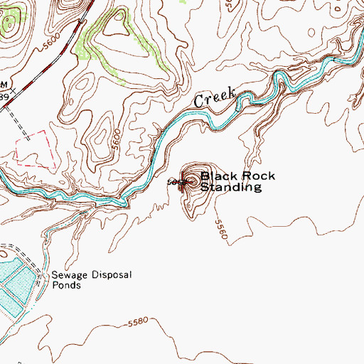 Topographic Map of Black Rock Standing, AZ