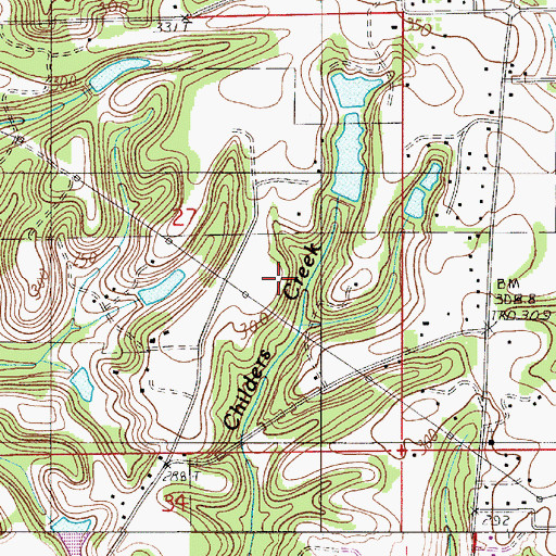 Topographic Map of Holliman Lake, AL
