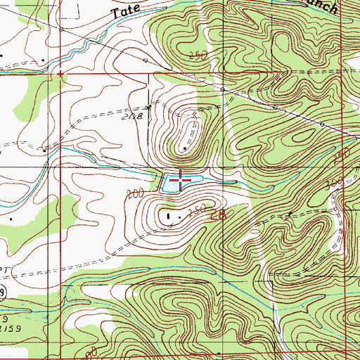 Topographic Map of D C Beville Lake, AL