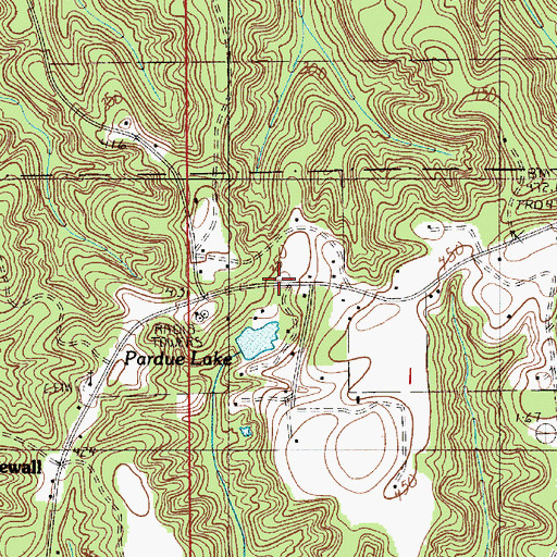 Topographic Map of Pardue Lake Dam, AL