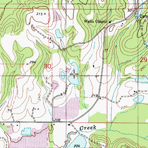Topographic Map of Lenson Montgomery Lake Number 1, AL