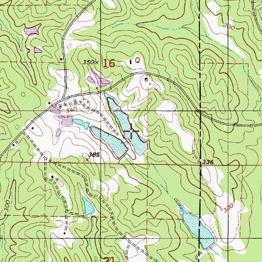 Topographic Map of J B Thomas Lake, AL