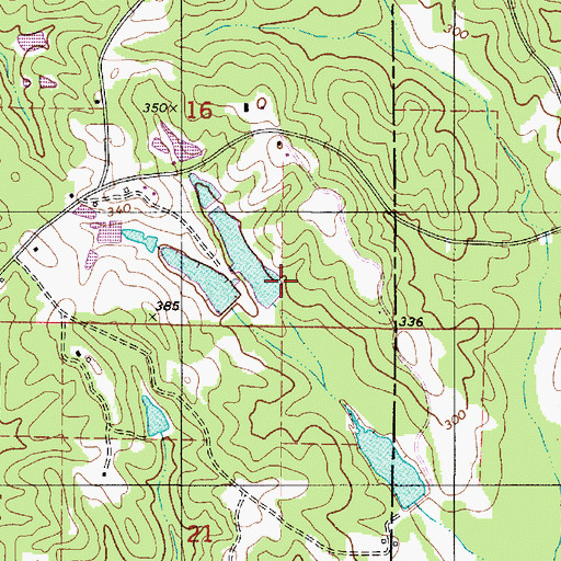 Topographic Map of J B Thomas Dam, AL