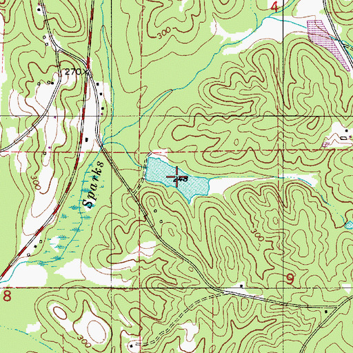Topographic Map of Joe Glover Lake, AL
