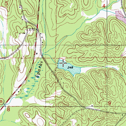Topographic Map of Joe Glover Dam, AL
