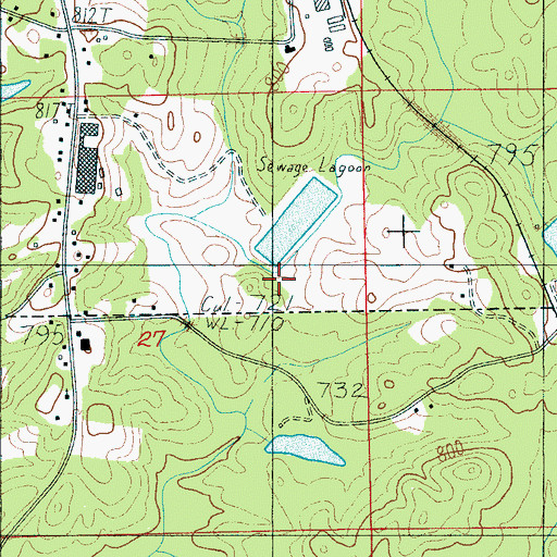 Topographic Map of Baker Creek Lagoon Dam, AL