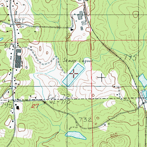 Topographic Map of Baker Creek Lagoon, AL