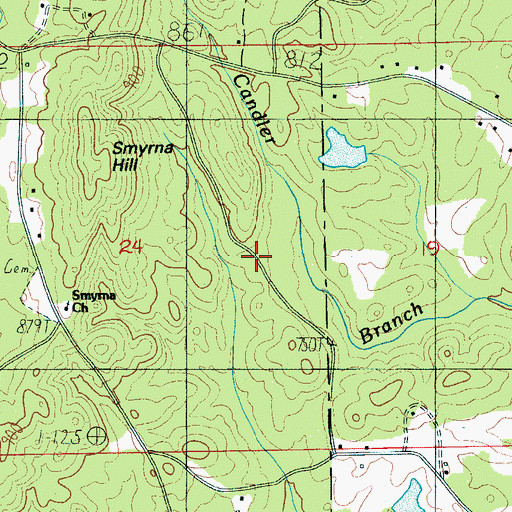 Topographic Map of Bailey Lake, AL