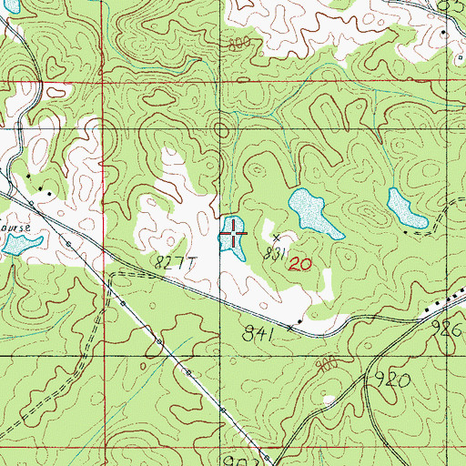Topographic Map of Peoples Lake Number 2, AL