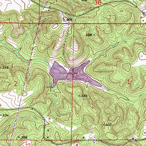 Topographic Map of Jack Duke Lake Dam, AL