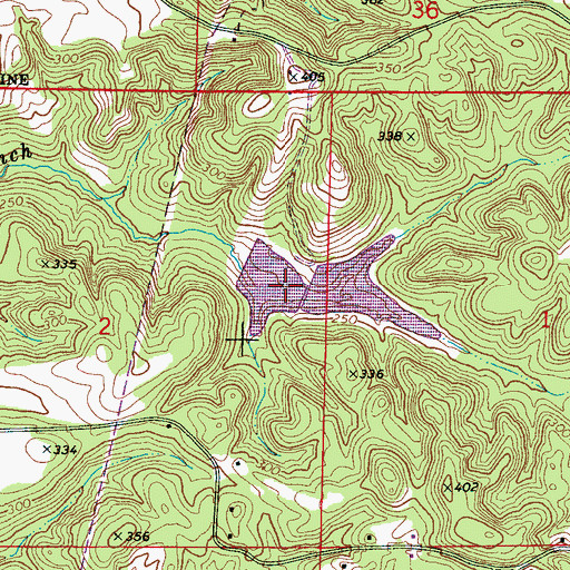Topographic Map of Lake Duke Dam Lower, AL
