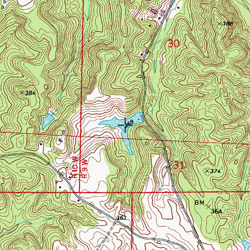 Topographic Map of Cain Lake Number 1, AL