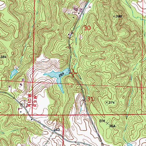 Topographic Map of Old Railroad Grade Pond Dam, AL