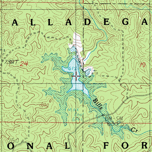Topographic Map of Tallaseehatchee Creek Watershed N, AL