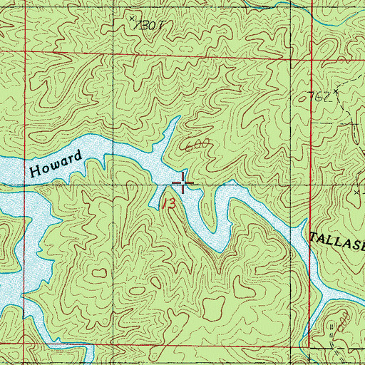 Topographic Map of Tallaseehatchee Watershed Number 1, AL