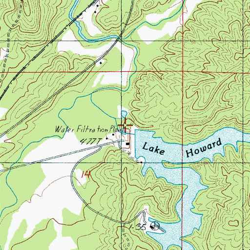 Topographic Map of Howard Dam, AL