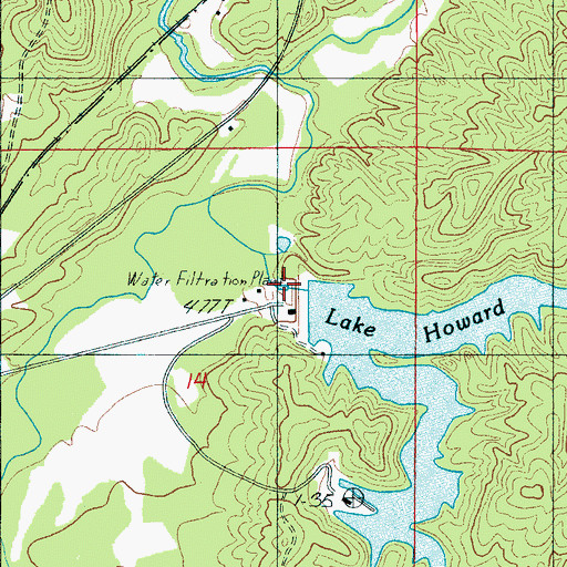 Topographic Map of Lake Howard, AL