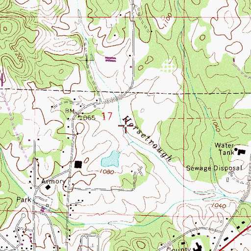 Topographic Map of Crooked Creek Watershed Dam Number 5, AL