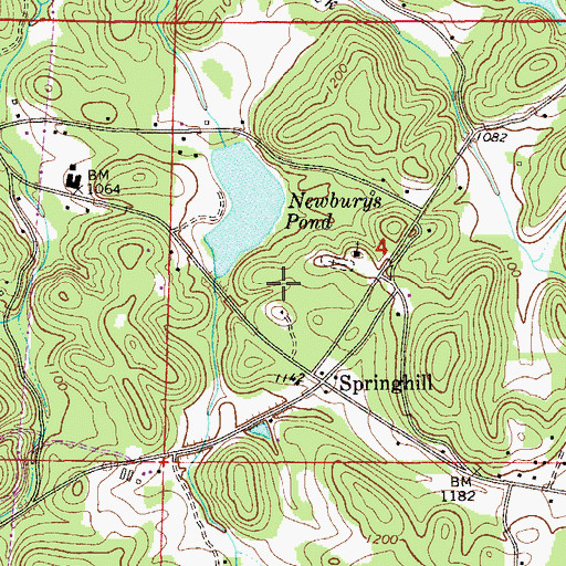 Topographic Map of Newbury Dam, AL