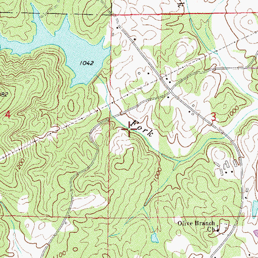 Topographic Map of Lineville Lake, AL
