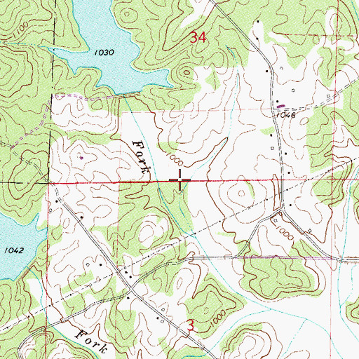 Topographic Map of Crooked Creek Watershed Dam Number 2, AL