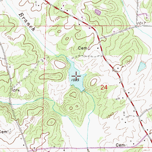 Topographic Map of Clarks Lake, AL