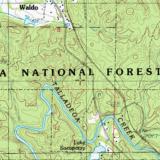 Topographic Map of Lake Socapatoy, AL