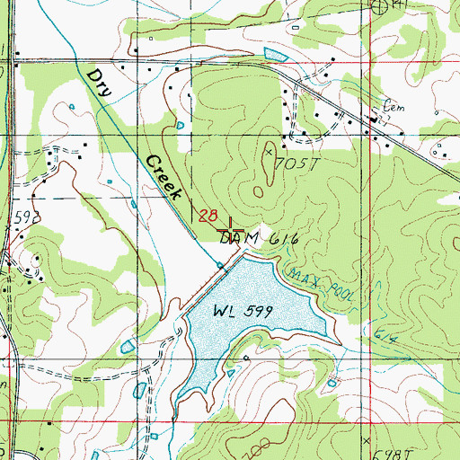 Topographic Map of Whites Cheaha Lake, AL