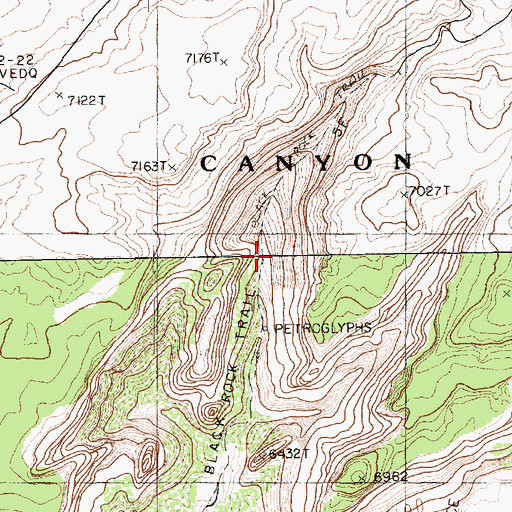 Topographic Map of Black Rock Trail, AZ