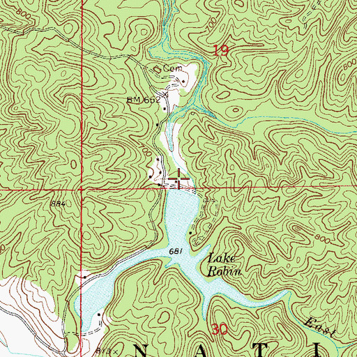Topographic Map of Lake Robin Dam, AL