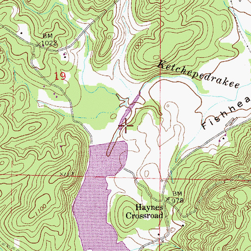 Topographic Map of Ketchepedrakee Watershed Dam Number 15, AL
