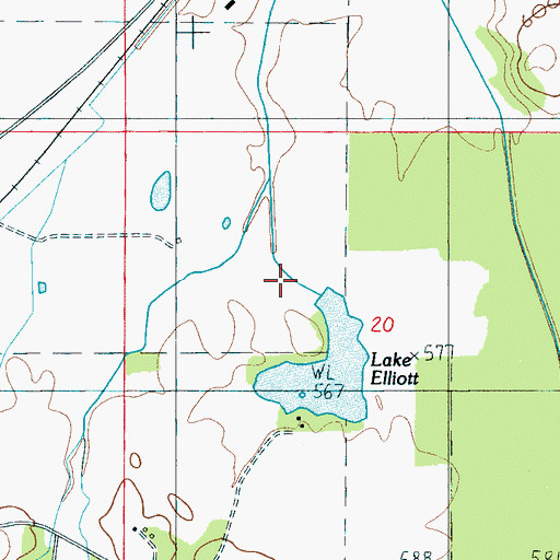 Topographic Map of Elliott Lake, AL