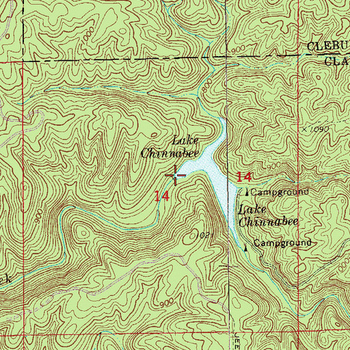 Topographic Map of Chinnabee Dam, AL