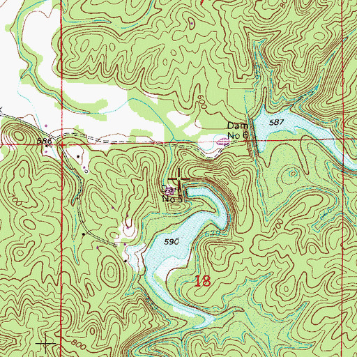 Topographic Map of Cheaha Number 5 Dam, AL