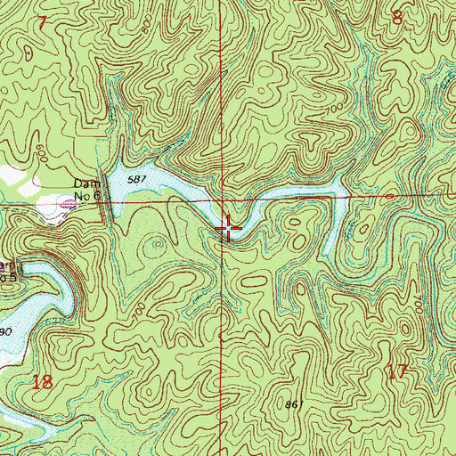 Topographic Map of C C W Dam Number 6 Lake, AL