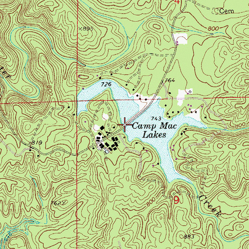 Topographic Map of Mac Lake Upper Lake Dam, AL